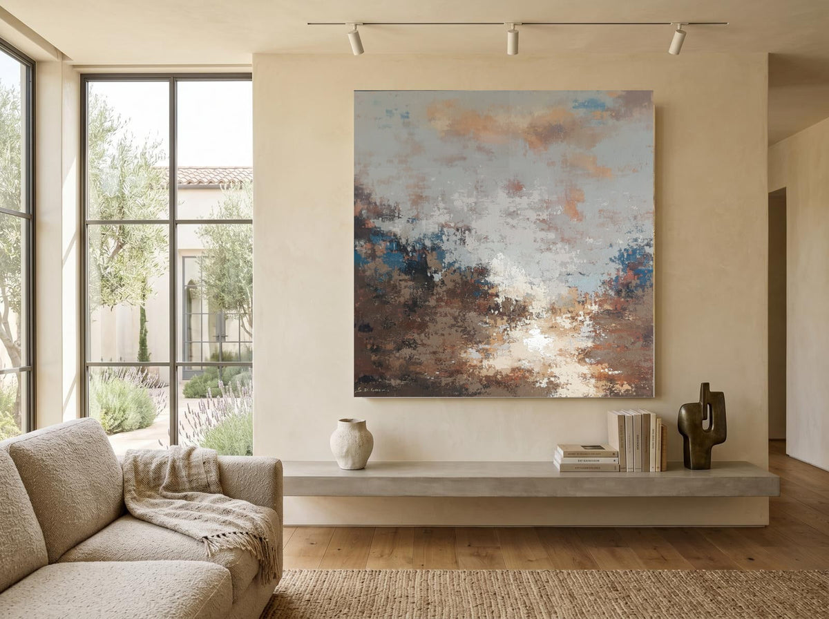 Stille horizon, getoond in een interieur