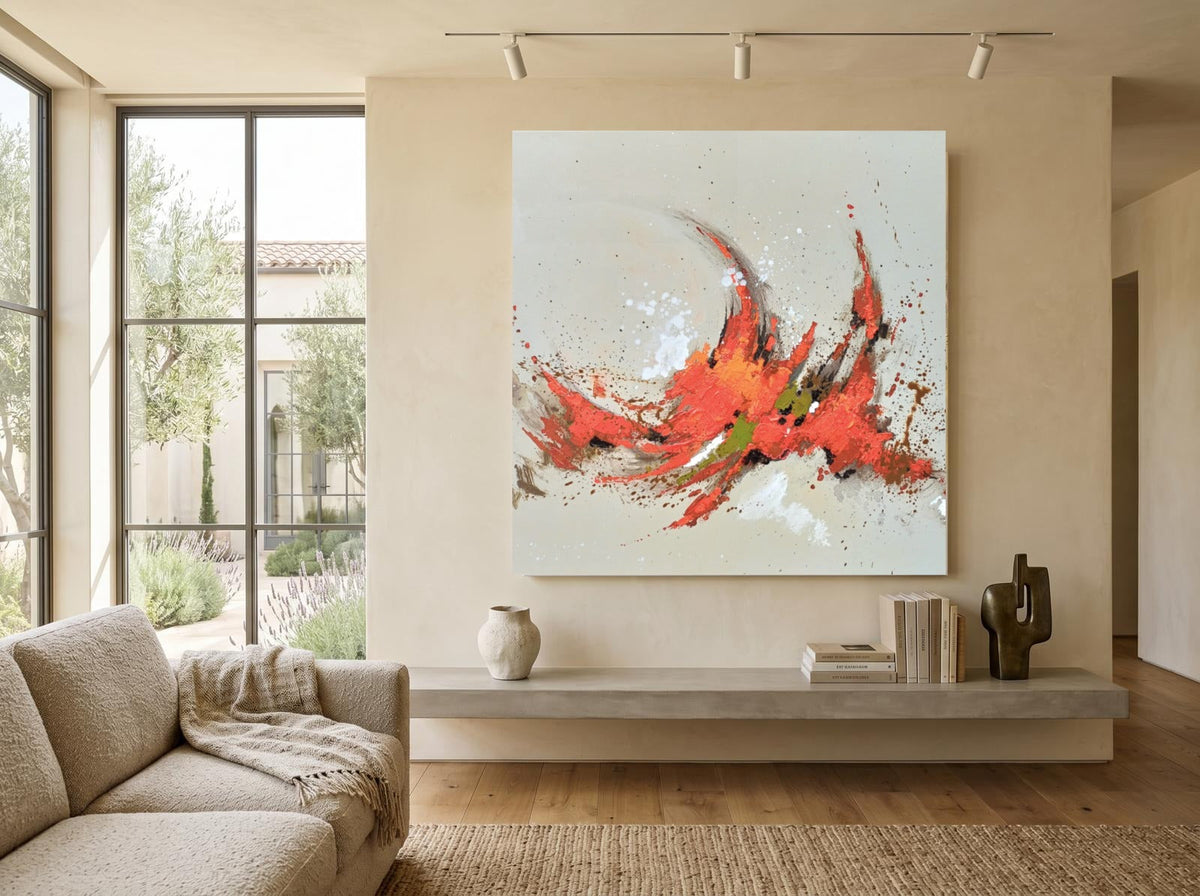 Licht en expressief, getoond in een interieur