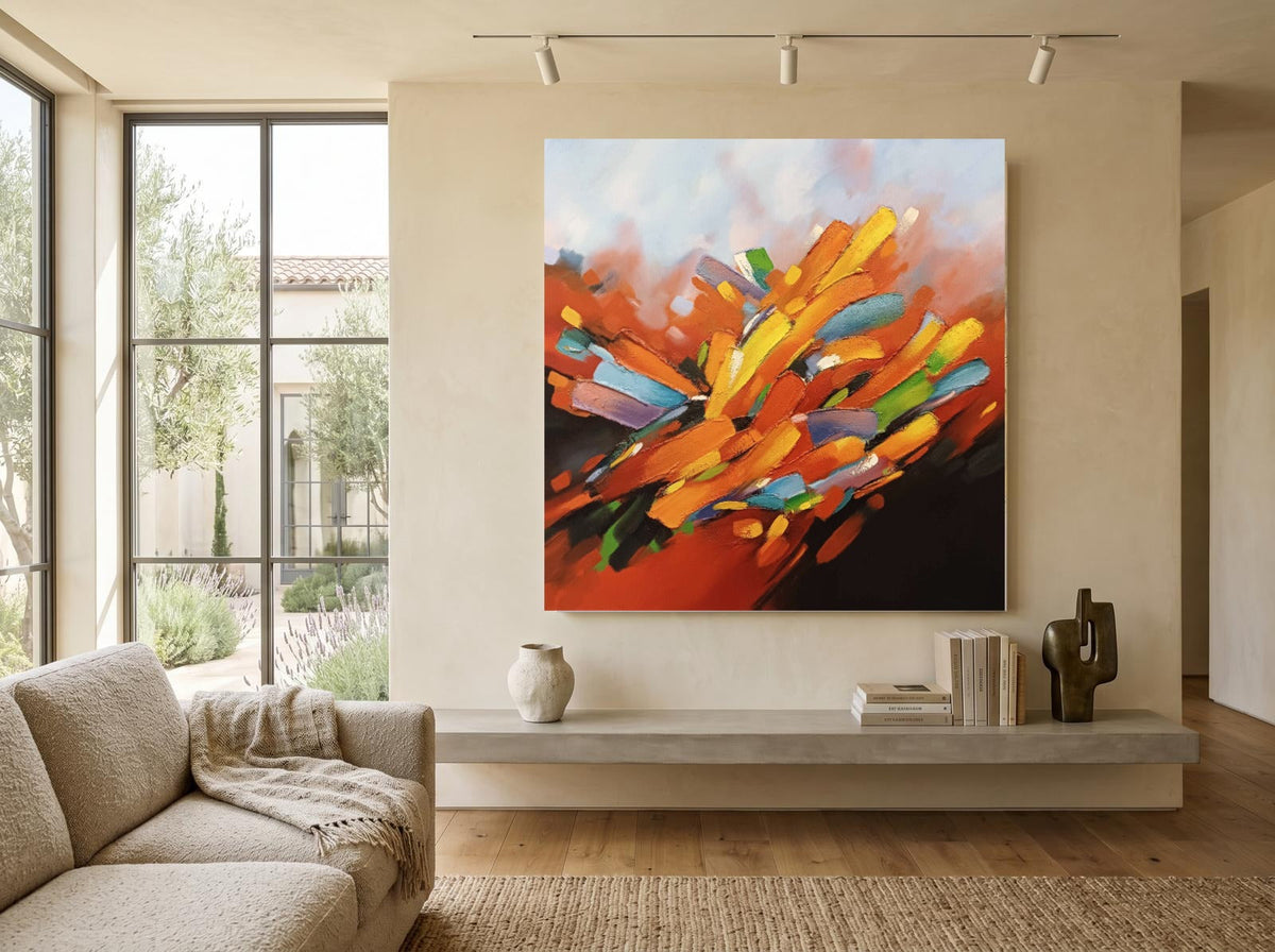 Volop kleur, getoond in een interieur